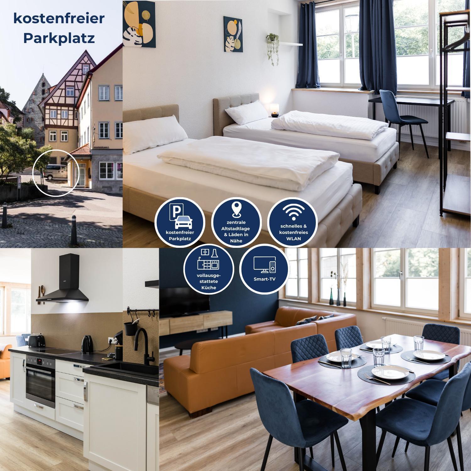 3 Bedroom Altstadtwohnung Mit Parkplatz, Tolle Lage In Schwaebisch Hall, Bis 8 Personen Exterior photo